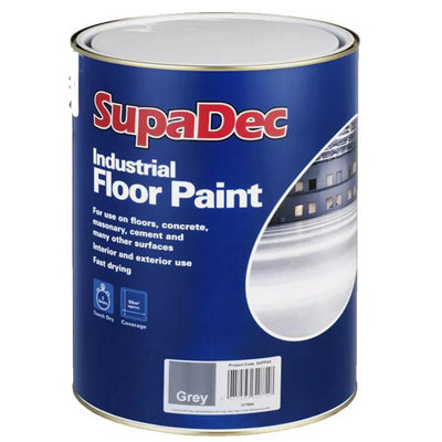 B&Q -  Industrial Floor Paint Slate Grey5LFast Drying Interior & Exterior Paint For ConcreteMasonry & Cement Floors