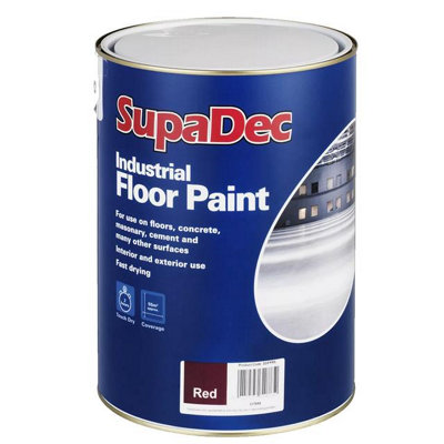 B&Q -  Industrial Floor Paint Tile Red5LFast Drying Interior & Exterior Paint For ConcreteMasonry & Cement Floors