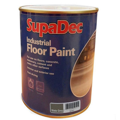 B&Q -  Industrial Floor Paint Slate Grey1LFast Drying Interior & Exterior Paint For ConcreteMasonry & Cement Floors