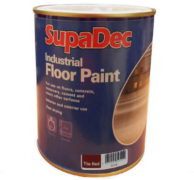 B&Q -  Industrial Floor Paint Tile Red1LFast Drying Interior & Exterior Paint For ConcreteMasonry & Cement Floors