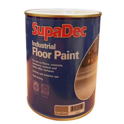 B&Q -  Industrial Floor Paint Light Grey1LFast Drying Interior & Exterior Paint For ConcreteMasonry & Cement Floors