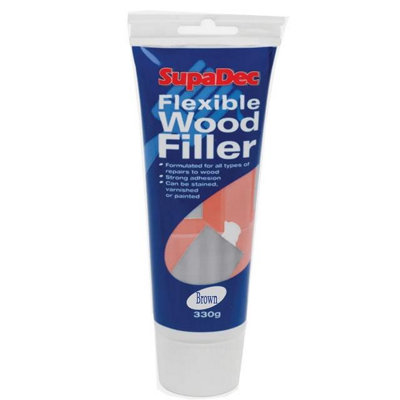 Supadec Flexible Wood Filler TubeBrown330GHigh Adhesion Filler For Wood RepairsSandableStainable & Paintable from B&Q