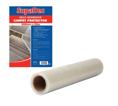Self Adhesive Carpet Protector Film Home Caravan Decorating Floor Protector 25M from B&Q