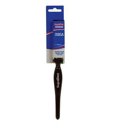 Supadec Paint & Varnish Brush 1 Inch25mmDurable Blend BristlesVarnished HandleIdeal For Garage Doors & Large Surfaces from B&Q