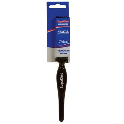 Supadec Paint & Varnish Brush 1.5 Inch38mmDurable Blend BristlesVarnished HandleIdeal For Garage Doors & Large Surfaces from B&Q