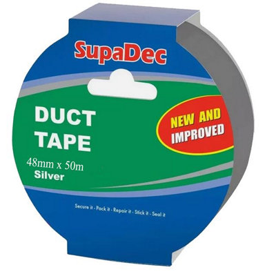 Supadec Heavy Duty Duct Tape Silver48mm X 50MWaterproof Vinyl Cloth TapeRepair & Maintenance Extra Strong Tape from B&Q