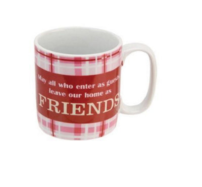 Widdop May All Who Enter As Guests Leave Our Home As Friends Mugs from B&Q