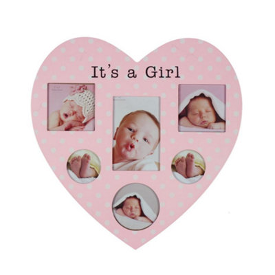 Juliana Impressions New Baby Heart Shaped Collage Photo FrameIt's A Girl from B&Q