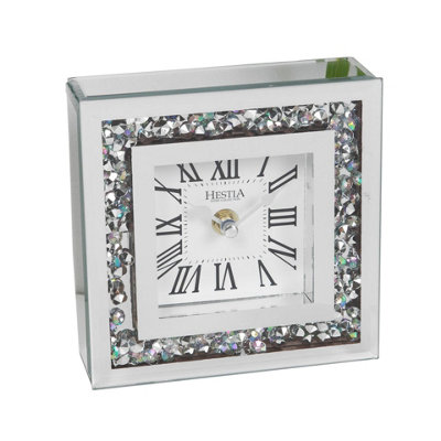 Hestia Crystal Border Mantel Clock 15Cm from B&Q