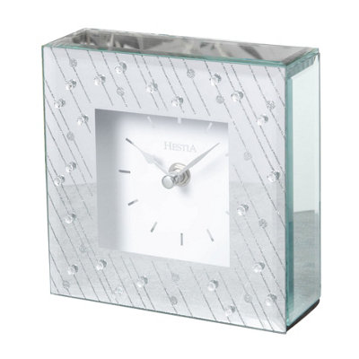 Hestia Mirror Glass Raindrop Design Mantel Clock from B&Q