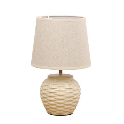Hestia Basket Weave Table Lamp With Beige Linen Shade 33Cm from B&Q