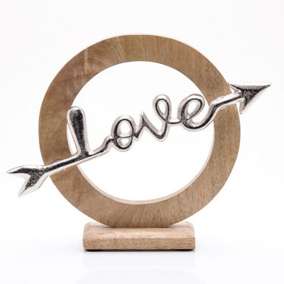 Hestia 'love' Arrow Wood And Metal Ornament 28Cm from B&Q