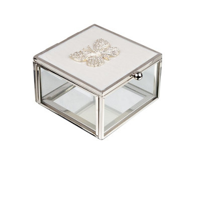 Sophia Butterfly Trinket Box With Enamel Lid And Diamantes from B&Q