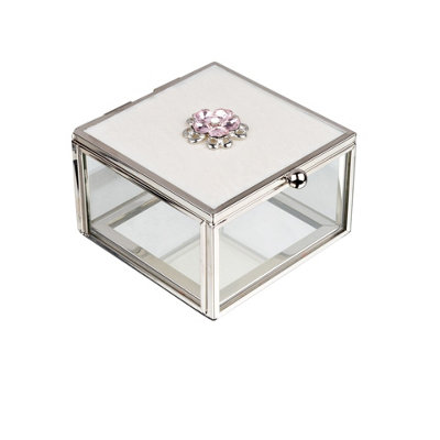 Sophia Embellished Flower Trinket Box With Enamel Lid from B&Q