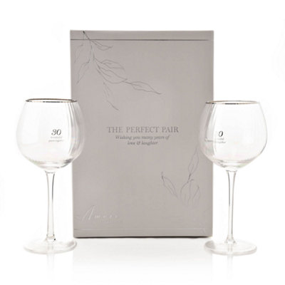 Amore Set Of 2 Gin Glasses – 30Th Anniversary