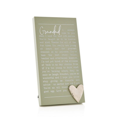 Moments Standing Plaque with Sentiment Wording Gift Boxed - Grandad - Image 4