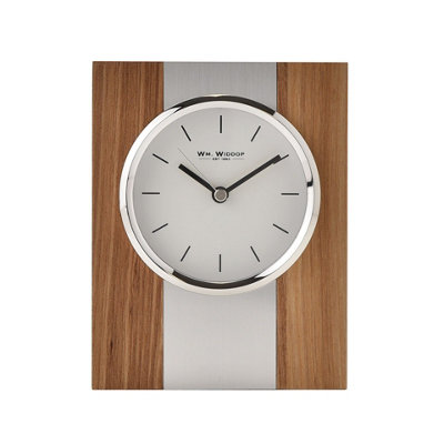 WILLIAM WIDDOP Wm.widdop Square Wood & Metal Mantel Clock Baton Dial from B&Q
