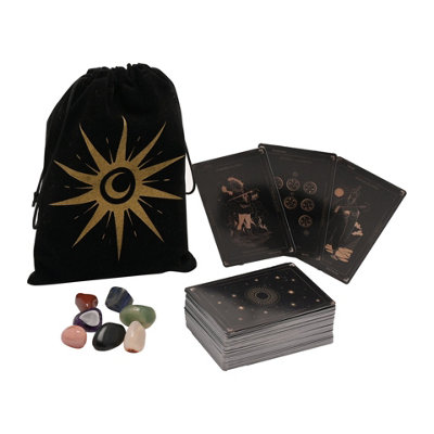 Tarot Cards Crystals Set In Velvet Pouch Fortune Teller 78 Deck Hocus Pocus - Image 4