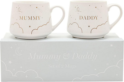 Mummy Daddy Mug Set New Parents Newborn Baby Shower Coffee Tea Cups Gift Box - Image 4