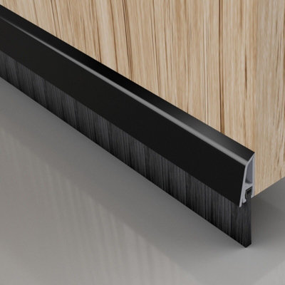 Black Stormguard Draught Excluder Premium Door Brush Seal Concealed Fixings914mm - Image 2