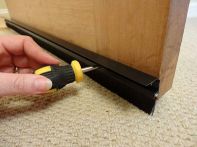 Stormguard Draught Excluder Premium Door Brush Seal Concealed Fixings 838Mm Black