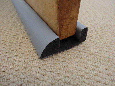 Energy Saving Grey Twin Foam Internal Bottom Under Door Draught Excluder 914mm - Image 3