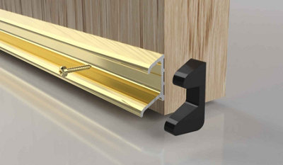 B&Q -  914mm Double Fin Rain DeflectorGold Finish