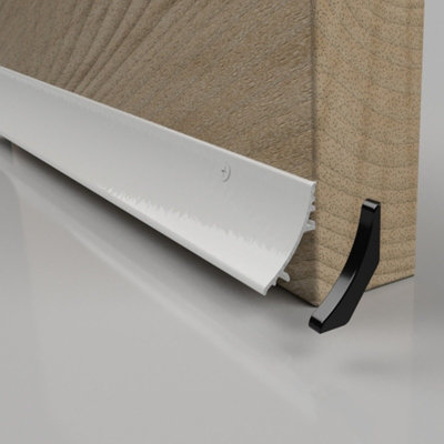 B&Q - White Door Rain Deflector 32mm Face Fixed Bottom Door Strip 