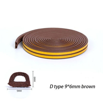 Stormguard 10M Rubber Seal Draught Excluder Sticky Tape Foam Weatherstrip Door Window Brown from B&Q