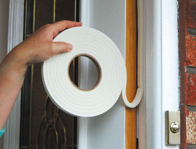 Stormguard Sureseal White Foam Draught ExcluderGaps Uptp 5mm Self Adhesive Foam Strip 5M from B&Q