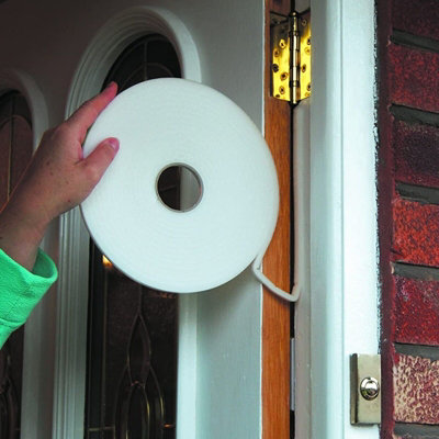 White Draught Excluder Weather Self Adhesive Foam Strip 5Metre Stormguard from B&Q
