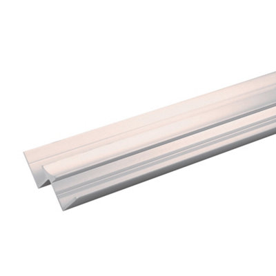 Stylepanel Straight Panel Internal Corner Joint (L)2450mm (W)11mm (T)30mmMatt Silver Effect from B&Q