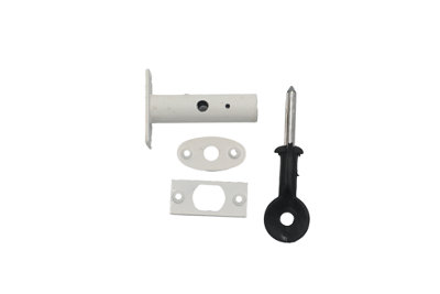 Security Door Rack Bolt WhiteWith Key from B&Q
