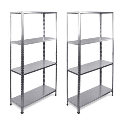 Rb Boss Garage Shelving Units 4 Shelf Bolted Galvanised Steel (H)1450mm (W)750mm (D)300mmPack Of 2 from B&Q
