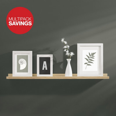 RB UK Shelf Depot Oak Border Floating Shelf (L)600mm (D)90mmPack Of 2 from B&Q