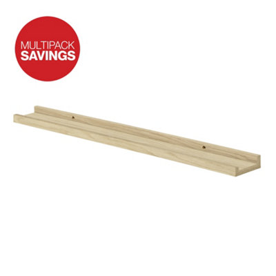 RB UK Shelf Depot Oak Border Floating Shelf (L)800mm (D)90mmPack Of 2 from B&Q