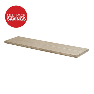 RB UK Shelf Depot Oak Shelf Boards Chipboard With Real Wood Veneer Exterior (L)800mm (D)200mmPack Of 2