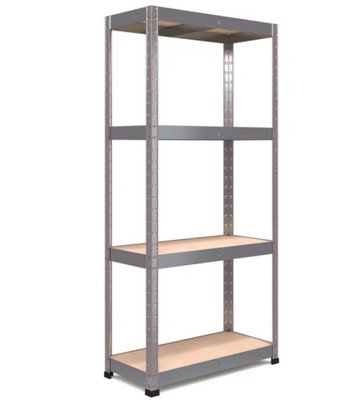 RB UK 1600X750X350mm 175Kg Udl 4X Tier Freestanding Rb Boss Unit With Galvanised Steel Frame & Mdf Shelves Pack Of 2 from B&Q