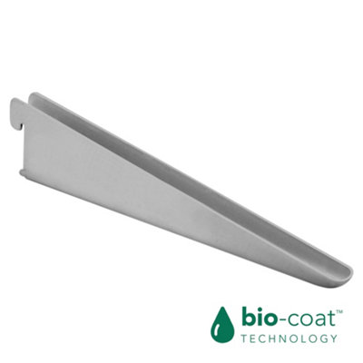 RB UK Rbuk Twin Slot Brackets 270mm Silver AntibacterialPack Of 10 from B&Q