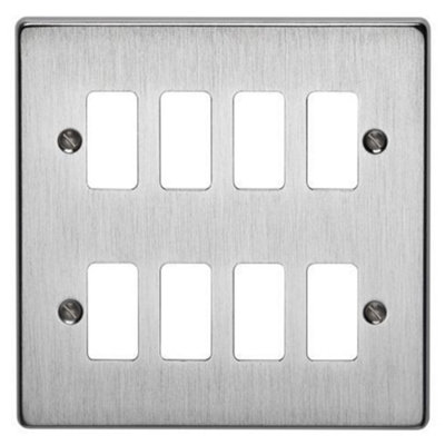 Crabtree 6578/sc Rockergrid Grid Cover Plate 8 Gang Satin Chrome from B&Q