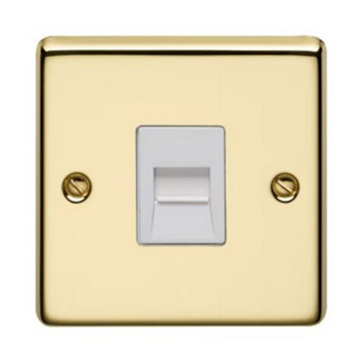 B&Q -  8284/pb Extension Telephone Socket (Polished Brass)