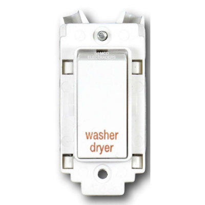 Crabtree 4460/wdr Grid Switch 20A Dp Marked "washer Dryer" from B&Q