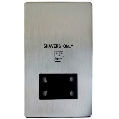 Crabtree 7411/sc Platinum Shaver Unit Satin Chrome / Black from B&Q