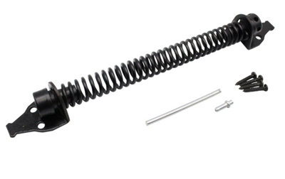 Vivo 10" Black Gate Spring Closer Automatic Strong Adjustable Tension Garden Shed Door from B&Q