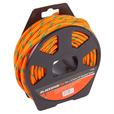 Blackspur Polypropylene Braided Rope On Reel15MOrange from B&Q