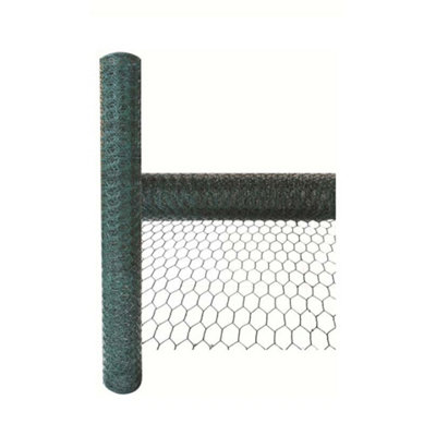 B&Q -  5M X 0.6M X 25mm Pvc Coated Galvanised Chicken Wire Rabbit Mesh Fencing Aviary Fence Netting