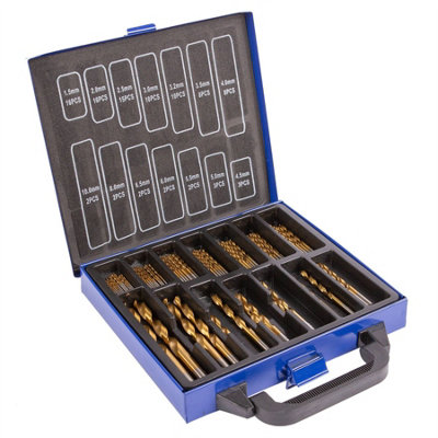 Pro UserTitanium Coated Steel Hss Drill Bit Set1.5-10mm99Pc from B&Q
