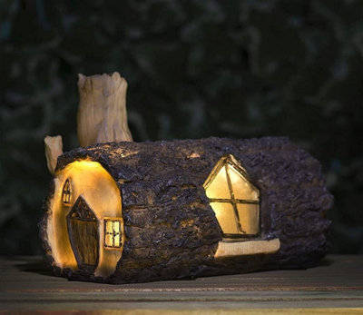 Marco Paul Solar Led Log Fairy House Ornament from B&Q