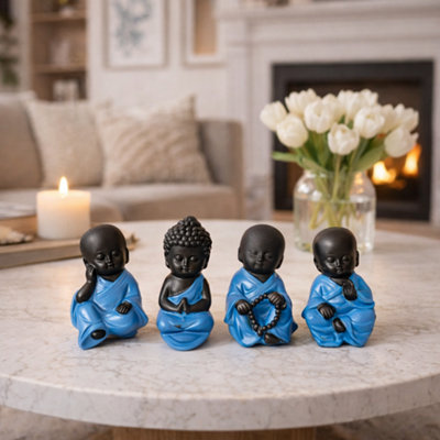 Marco Paul 4X Sitting Buddha Monk Ornaments from B&Q