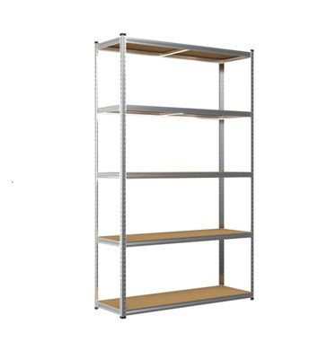 B&Q -  5 Tier Galvanised Shelving Garage Unit Storage Racking Heavy Duty Shelves Boltless Su130
